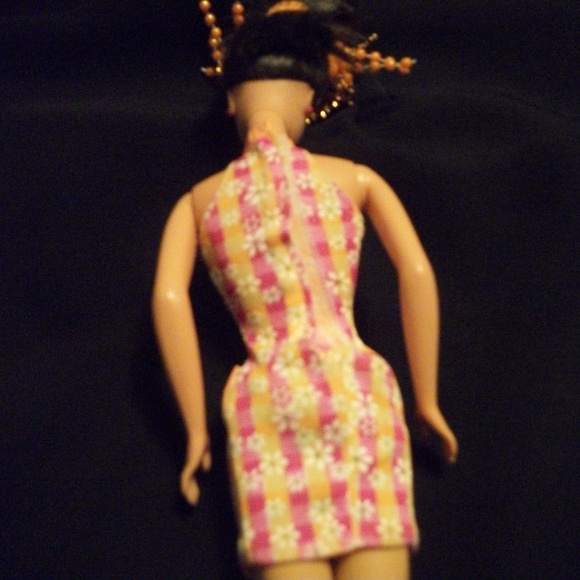 BARBIECORE BRUNNETTE BARBIE EXOTIC HAIRDO ORANGE OUTFIT1991 - Picture 6 of 7